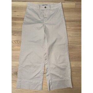 Everlane Wide Leg Crop Chino Pants Stretch Lightweight Stone Beige Women 8